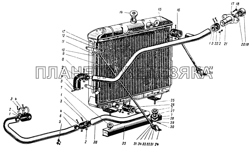 Радиатор охлаждения ПАЗ-672М