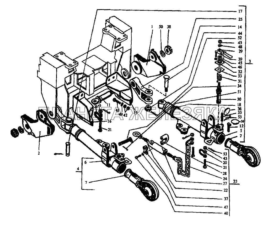 Механизм навески (нижняя часть) K-744P1