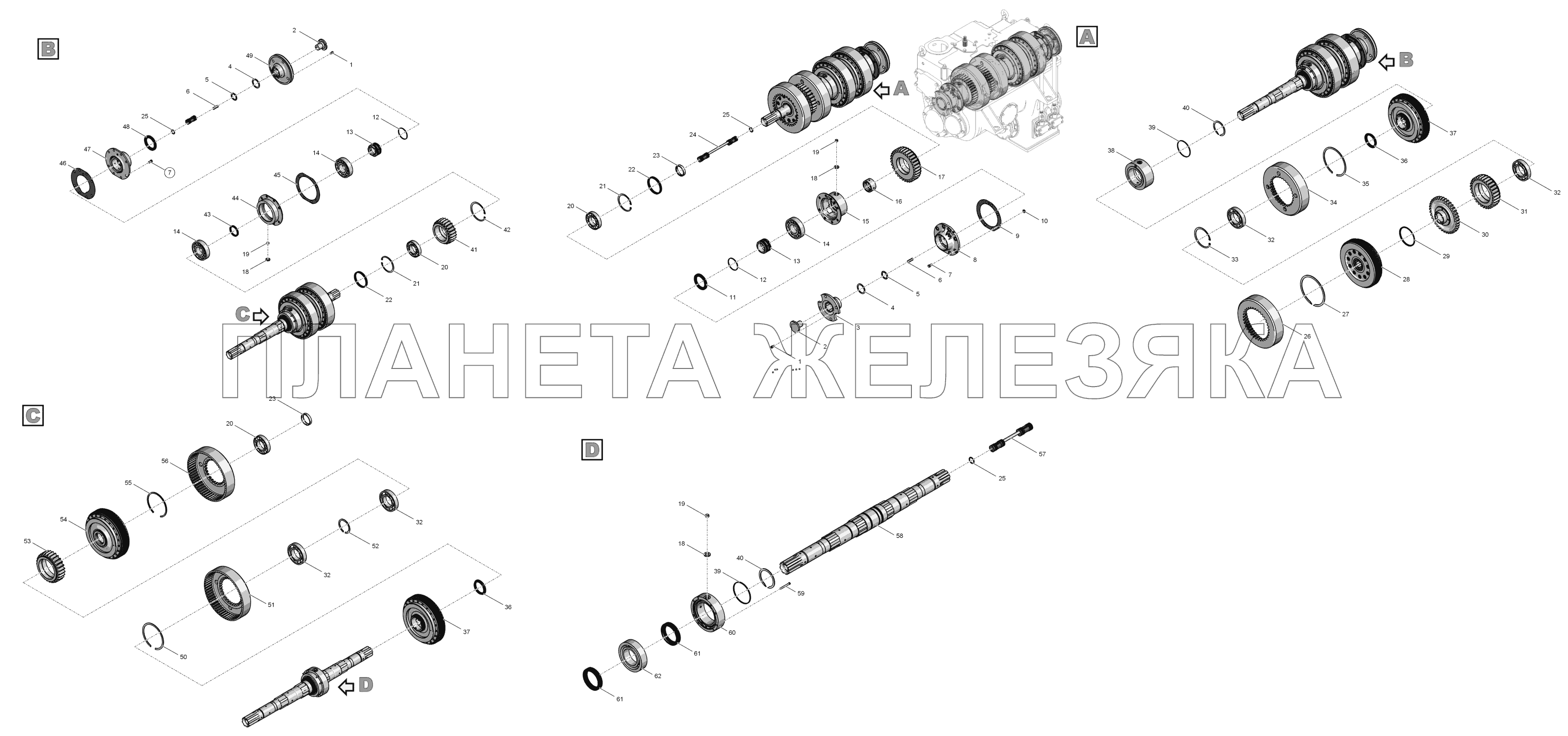 744P-17.01.010 Вал ведущий К-744Р1 