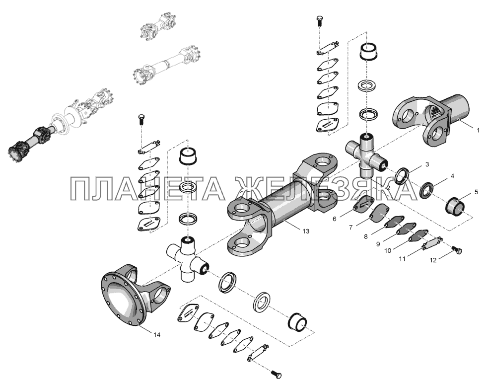 2256010-2201000-1 Вал карданный заднего моста К-744Р1 