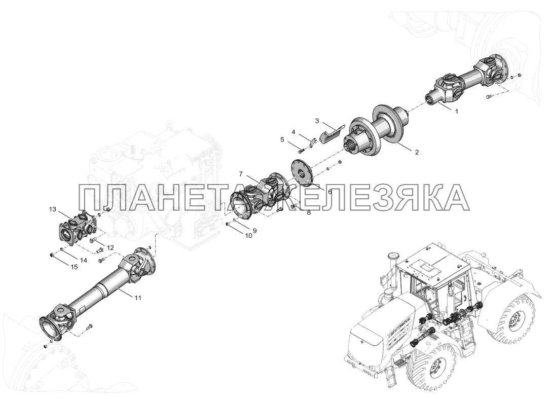 744Р2-2200000 Передача карданная К-744Р3 