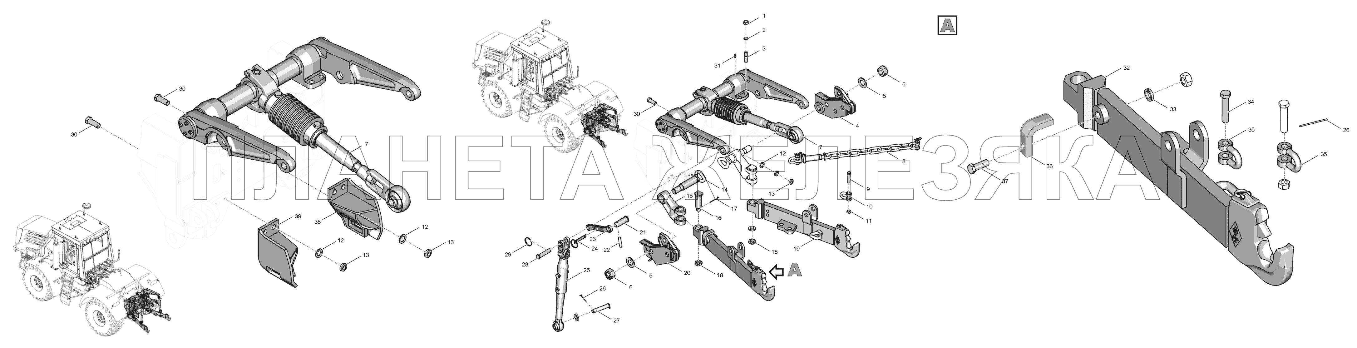 744Р3-4628000 Механизм навески К-744Р4 