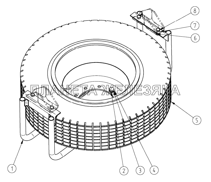 Корзина крепления запасного колеса СЗАП-8305