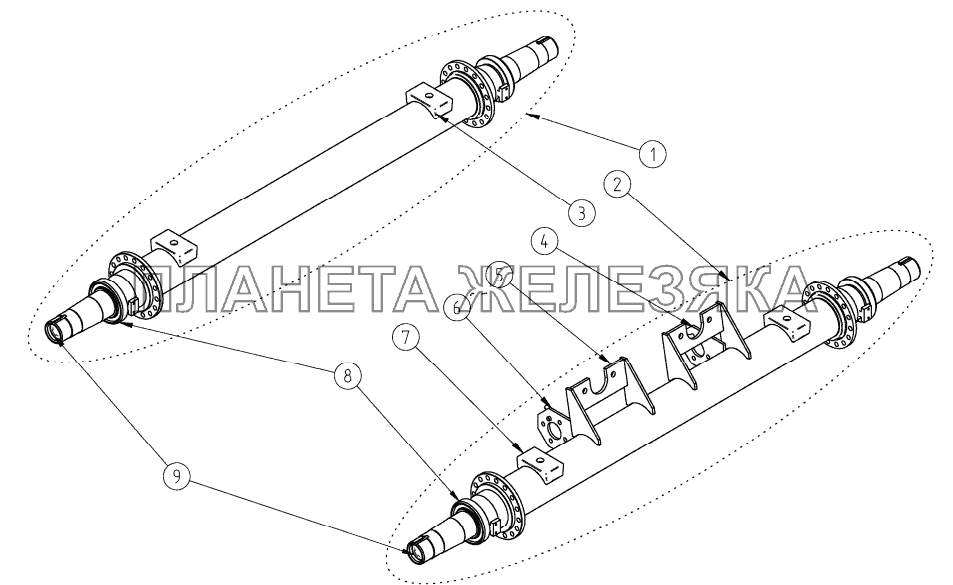 Балки осей СЗАП-8357