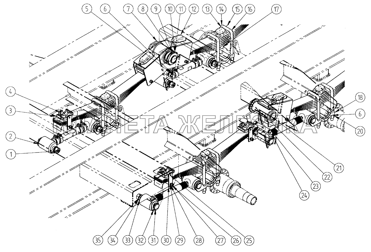 Подвеска рессорная балансирная СЗАП-9327 (2005)