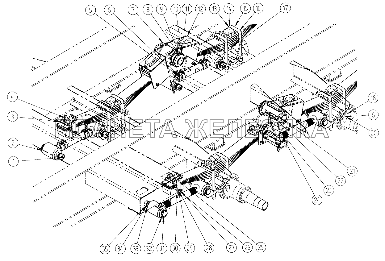 Подвеска рессорная балансирная СЗАП-9340 (2005)