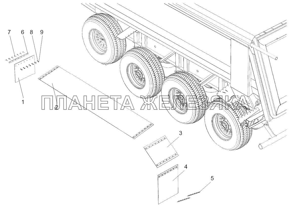 Установка крыльев 9523-3111000-01 Тонар-9523 (вариант)