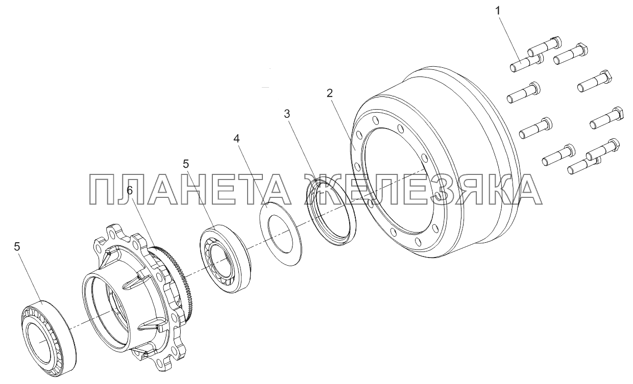 Барабан со ступицей 9042-3104010 Тонар-9523 (вариант)