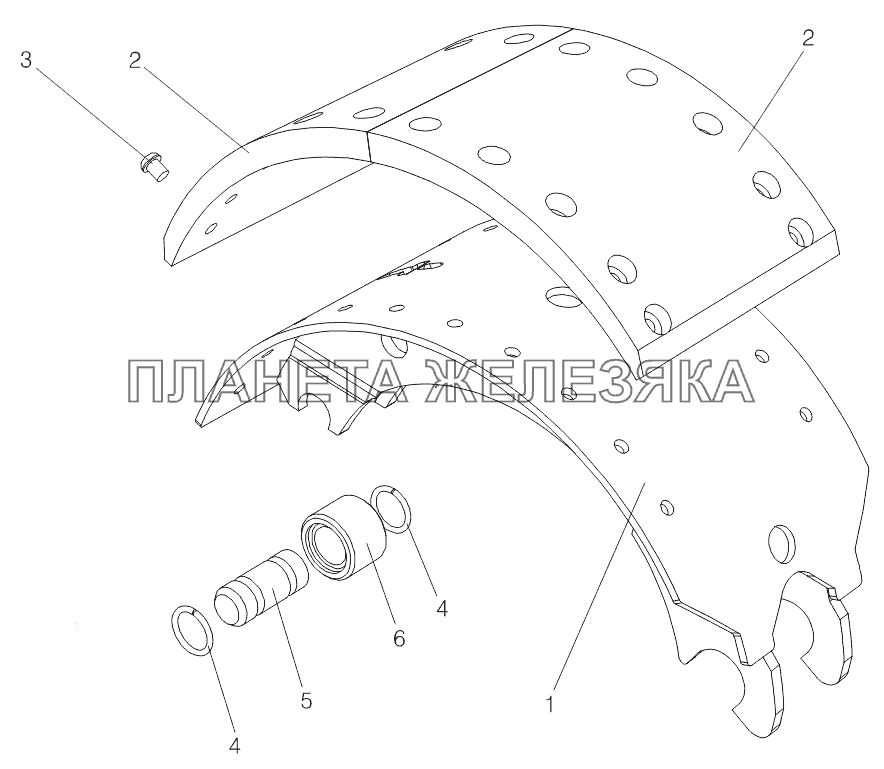 Колодка с накладками 2200080061 Тонар-9523 (вариант)