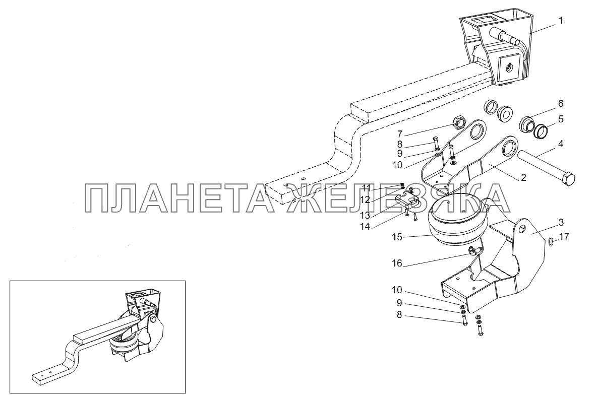 Механизм подъёма оси Тонар-952302