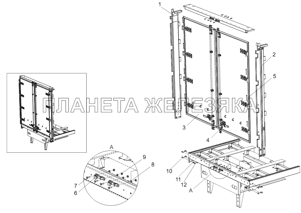 Установка проёма с дверями 97461-6300200 Тонар-97461