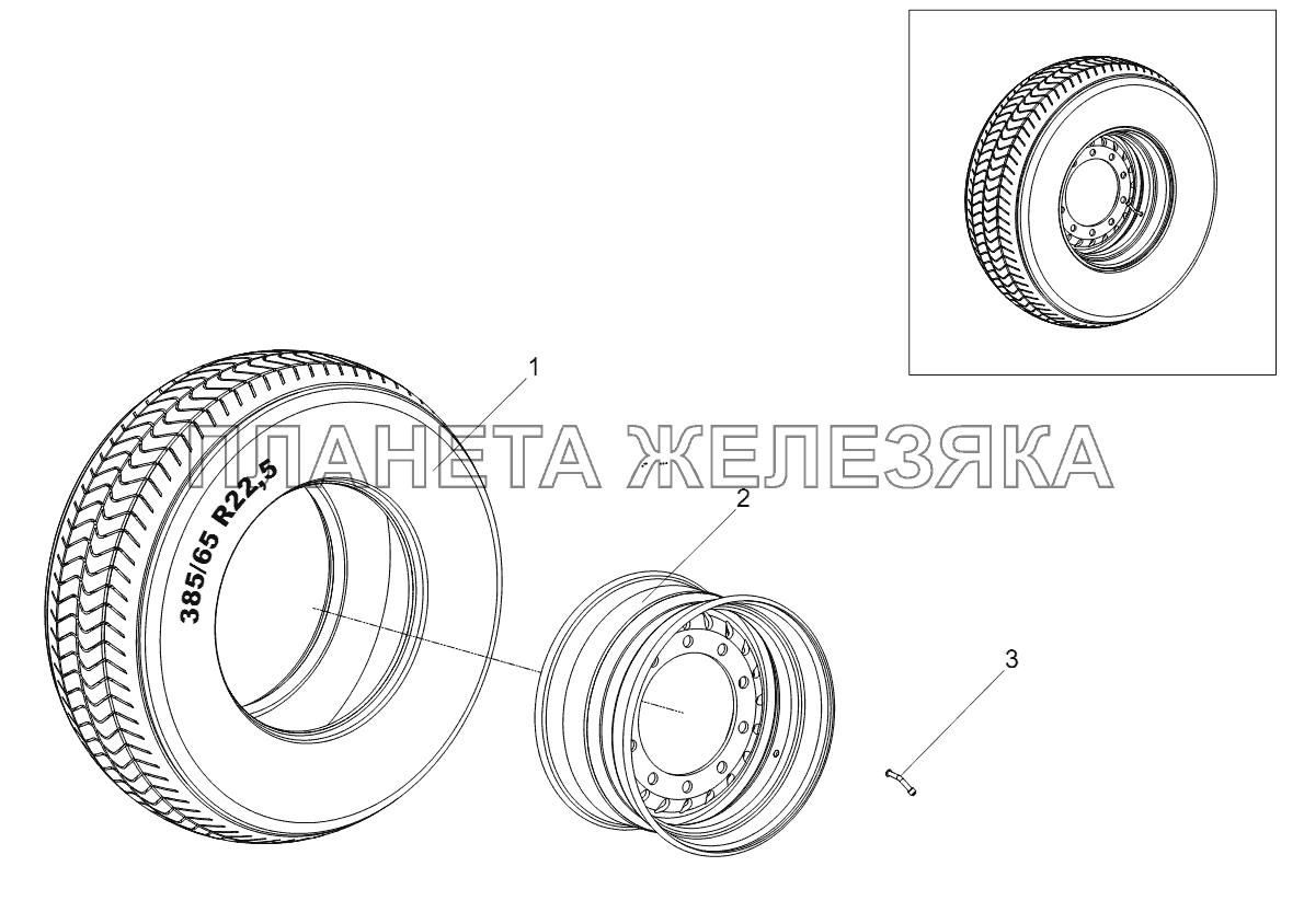 Колесо в сборе 9746-3107010 Тонар-97461