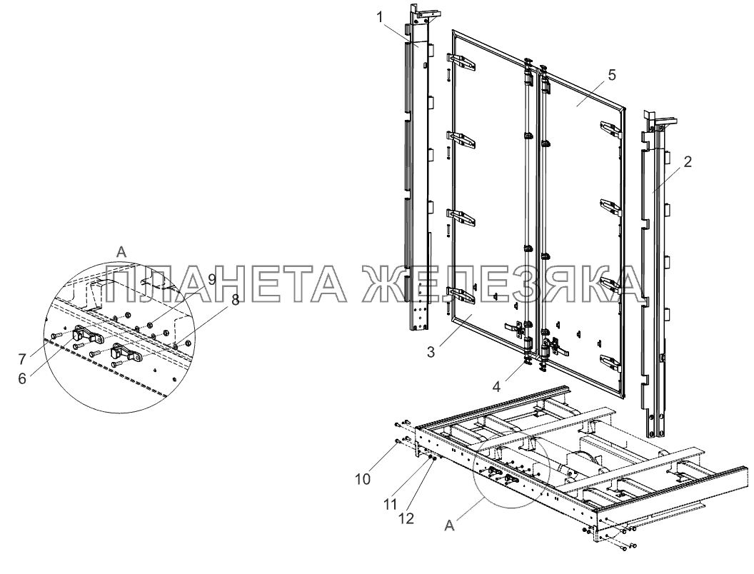 Установка проёма с дверями 97461-6300600 Тонар-97461