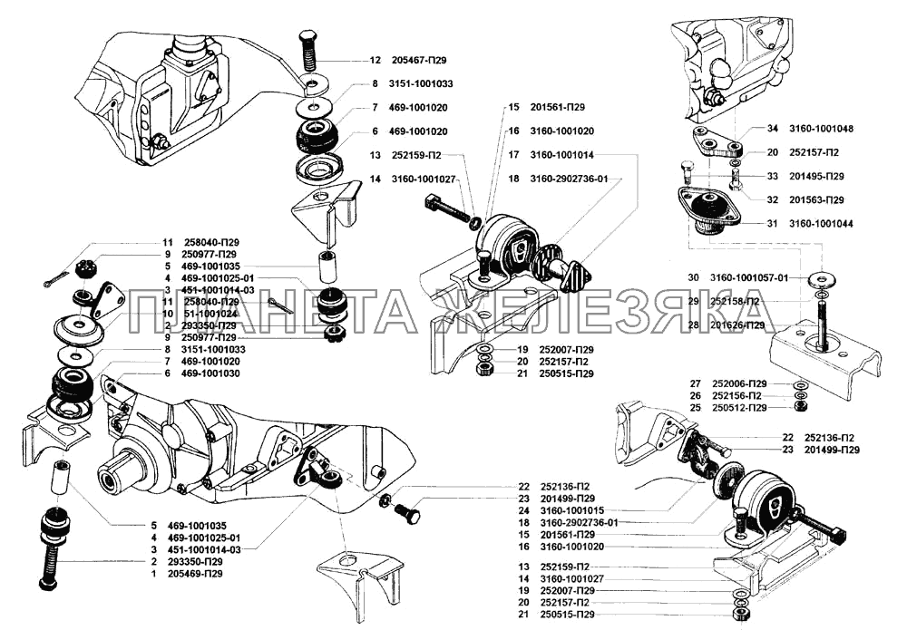 Подвеска двигателя УАЗ-31514
