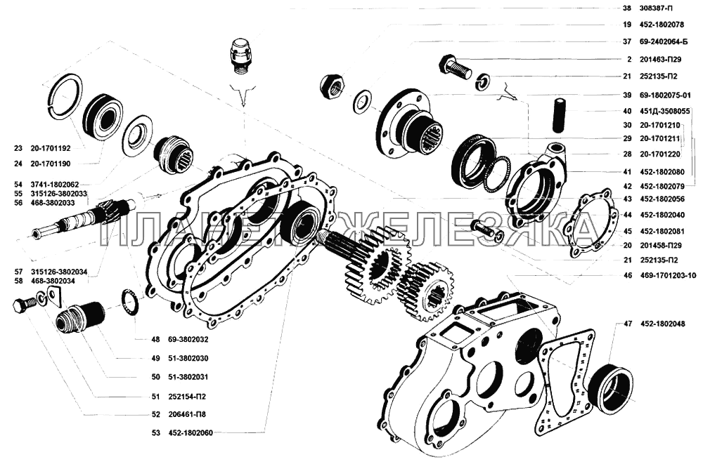 Рычаг управления раздаткой 469 (прямой и пониженной передачи) КОНВЕЙЕР УАЗ