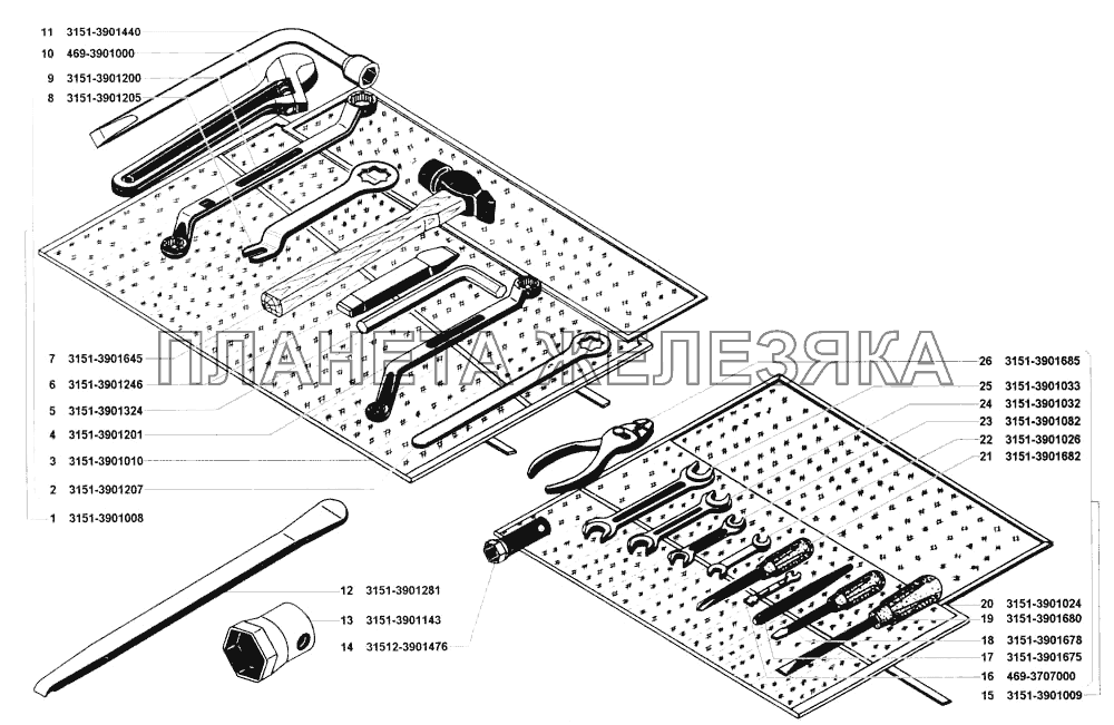 Инструмент водителя и принадлежности УАЗ-31514