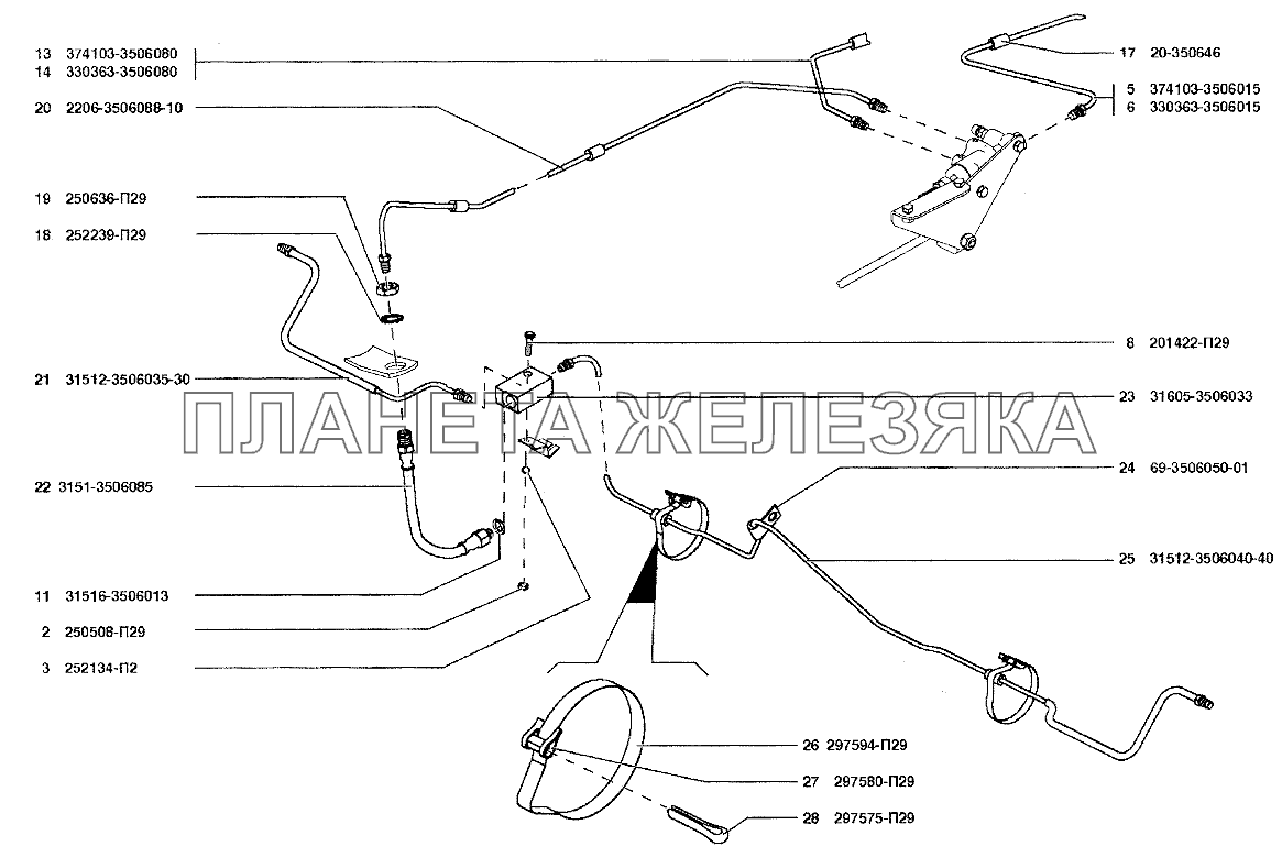 Трубопроводы УАЗ-37419