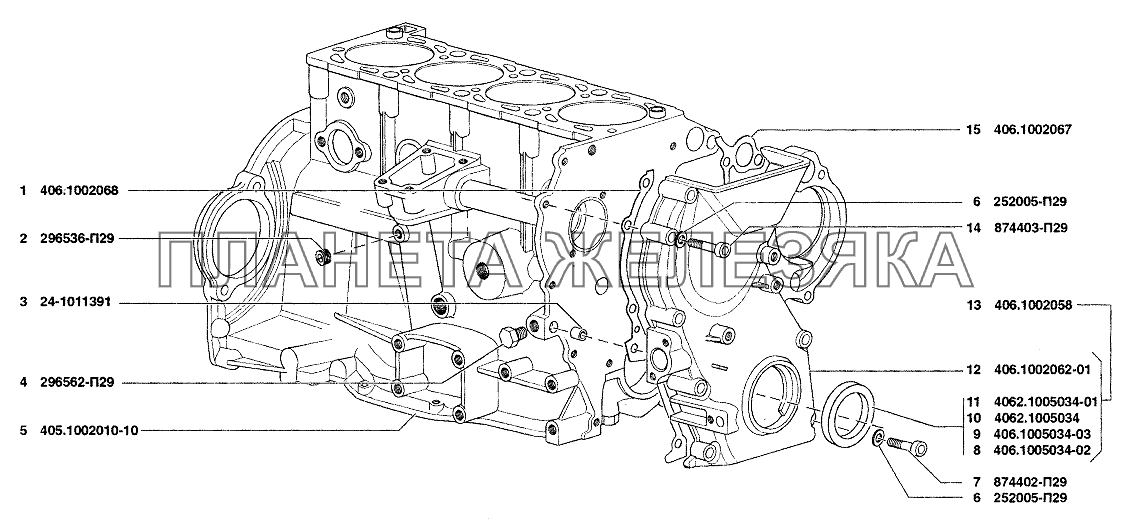 Блок цилиндров двигателя УАЗ-37419