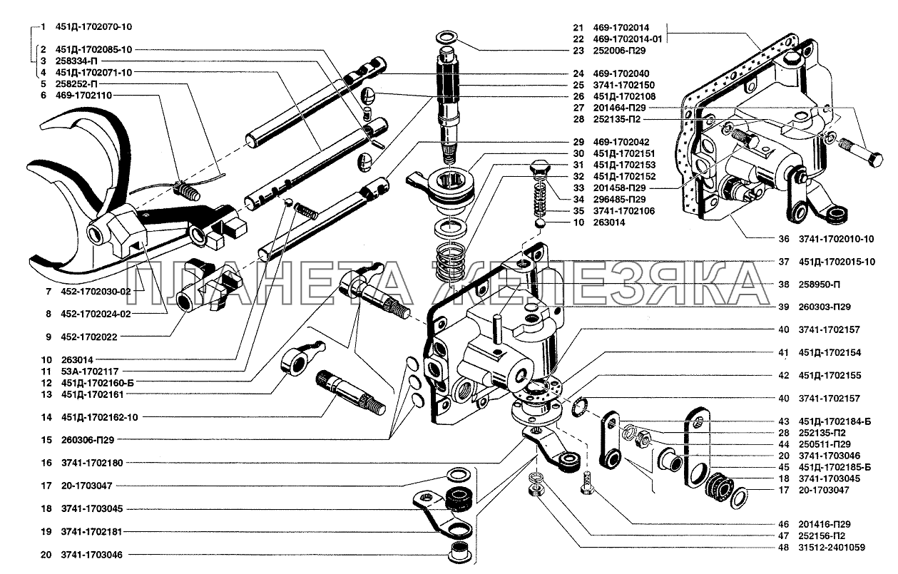 Механизм переключения передач УАЗ-37419