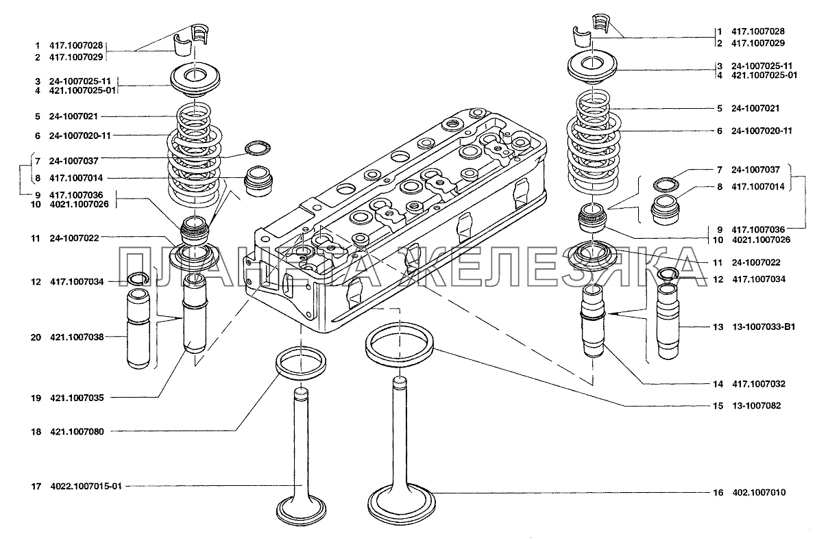 Клапаны и толкатели клапанов УАЗ-37419