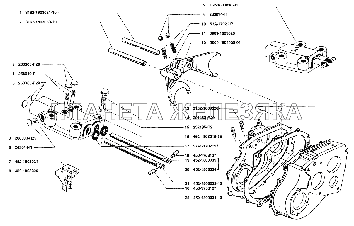 Механизм переключения передач УАЗ-37419