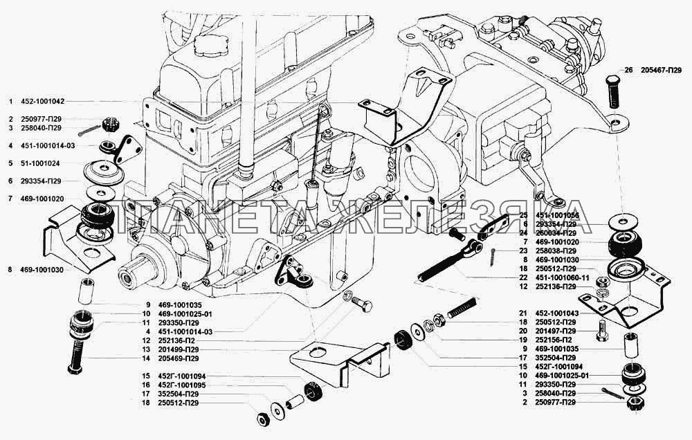Подвеска двигателя УАЗ 3741 (каталог 2002 г.)