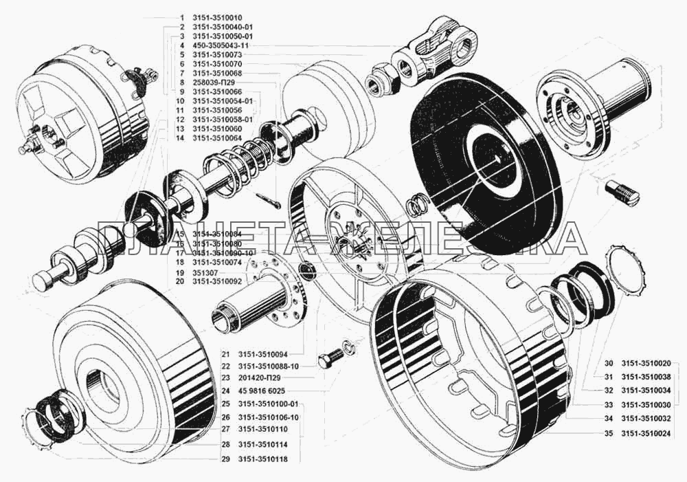 Усилитель вакуумный тормоза УАЗ 3741 (каталог 2002 г.)