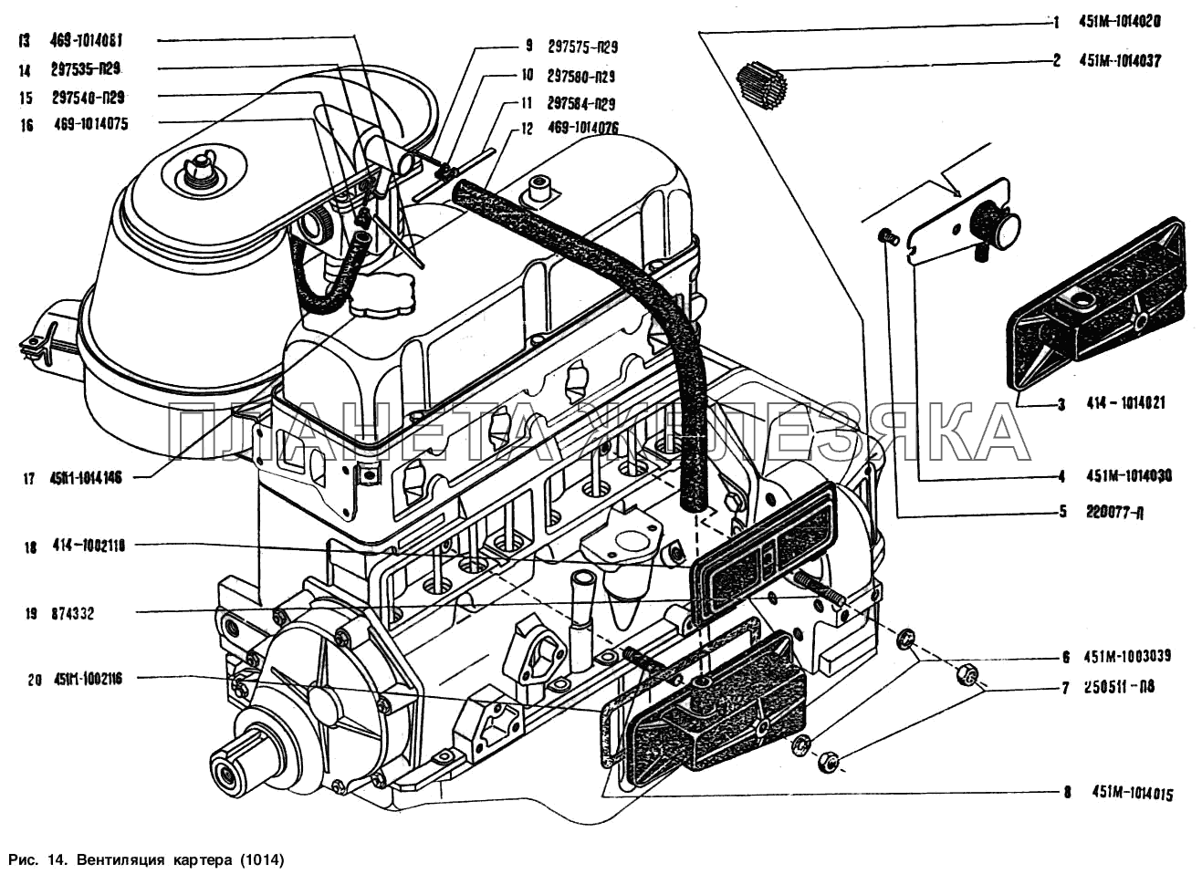 Вентиляция картера УАЗ-3151