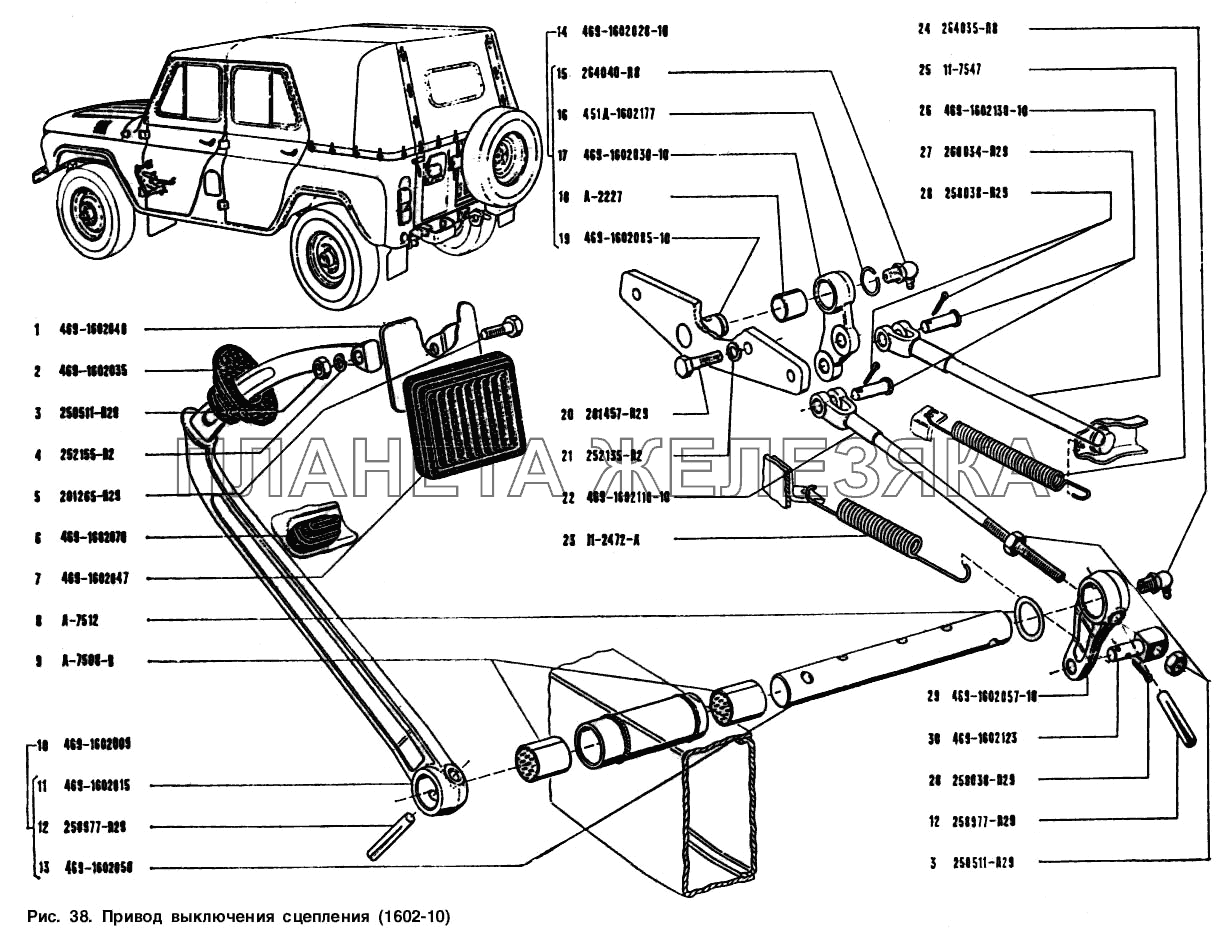Сцепление уаз 31512. Механический привод сцепления УАЗ 469. Схема сцепления УАЗ 469. Привод сцепления УАЗ 469 старого образца. Механическое сцепление на УАЗ 469.
