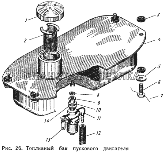 Топливный бак пускового двигателя ЮМЗ-6Л