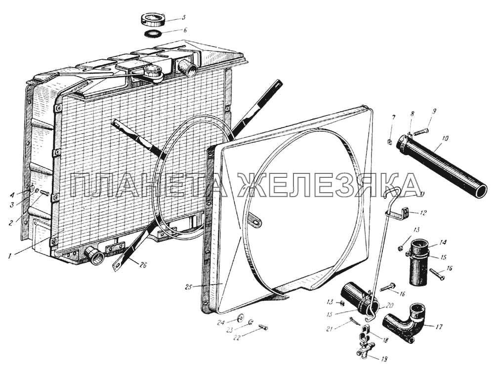Система охлаждения (Рис. 34) УРАЛ-375