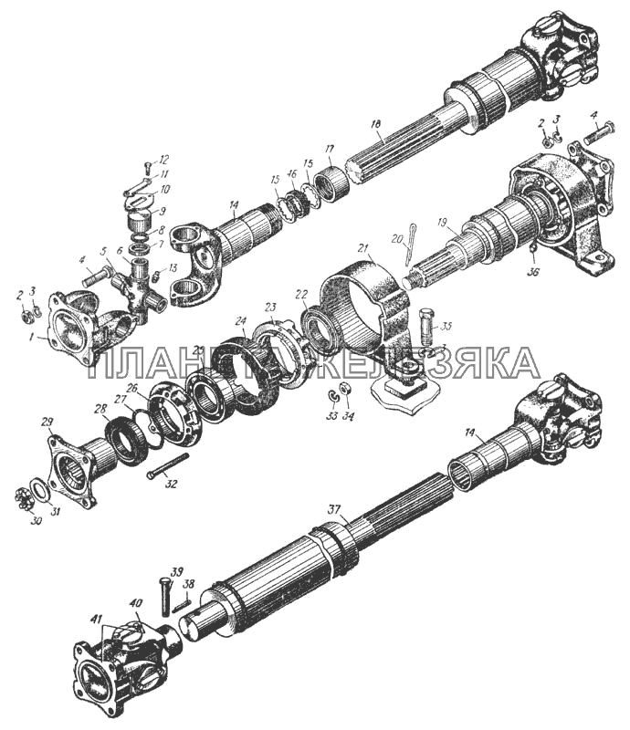 Привод лебедки (Рис. 133) УРАЛ-375