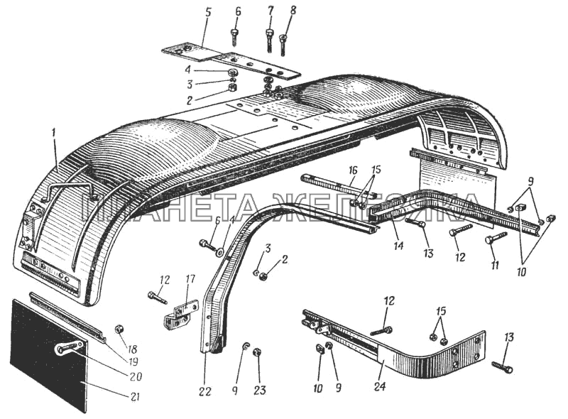 Заднее крыло (Рис. 153) УРАЛ-375