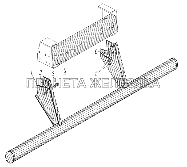 Установка поперечины №6 и заднего защитного устройства на автомобили Урал 4320-0001934-60, Урал 4320-0001936-60, Урал 4320-0001958-60 УРАЛ-4320-60