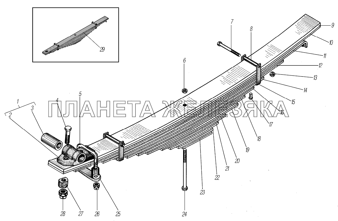 Передняя рессора УРАЛ-4320-60