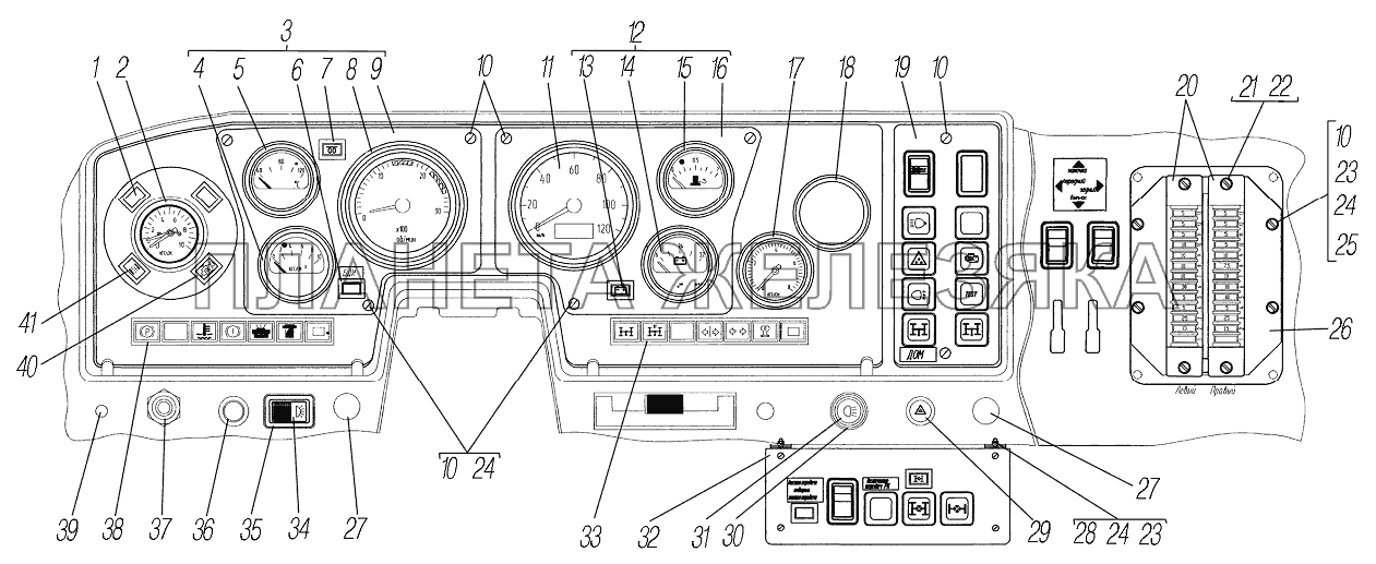 Панель приборов УРАЛ-4320-61