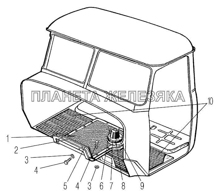 Уплотнители рычагов и коврики пола кабины УРАЛ-4320-61