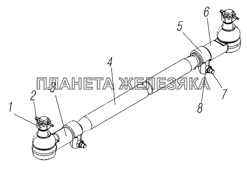 Тяга поперечная 180-3414052 (Возможна замена на БМ4320-3414052-11) УРАЛ-4320-6951-74