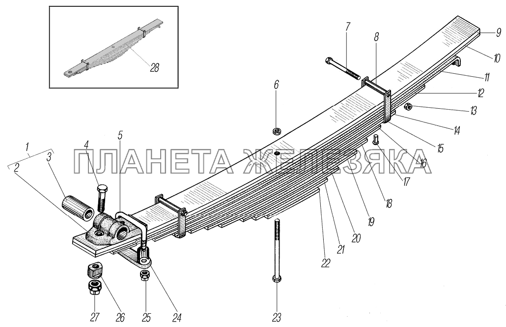 Передняя рессора УРАЛ-4320-80М/82М