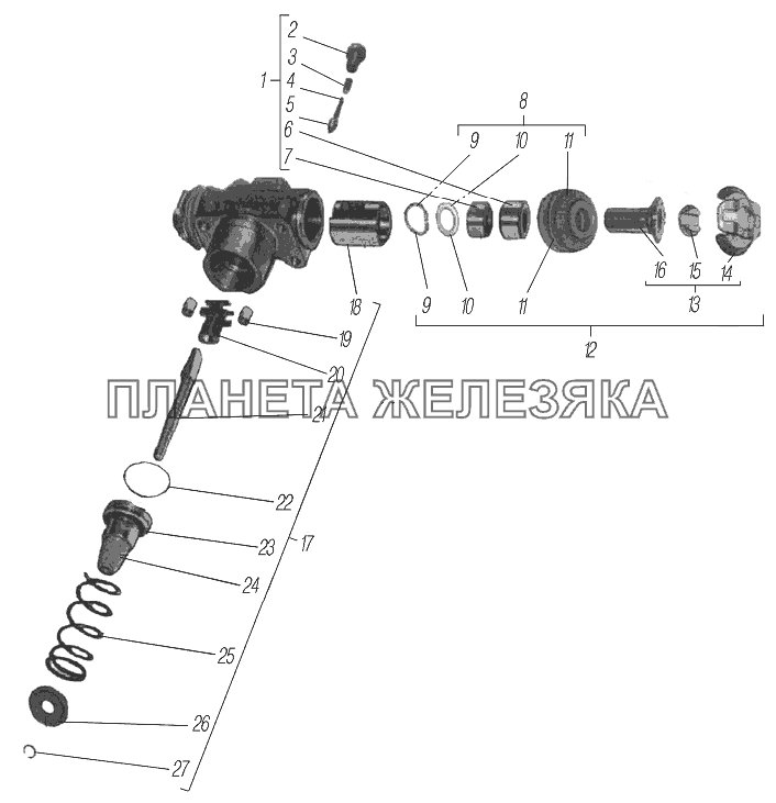 Клиновой механизм УРАЛ-4320-80М/82М