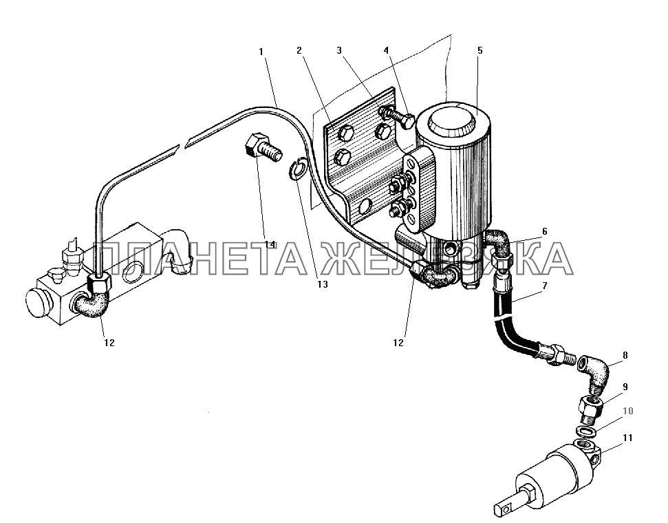 Установка клапана с трубками УРАЛ-4320-31