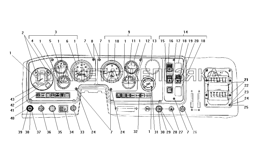 Панель приборов УРАЛ-4320-31