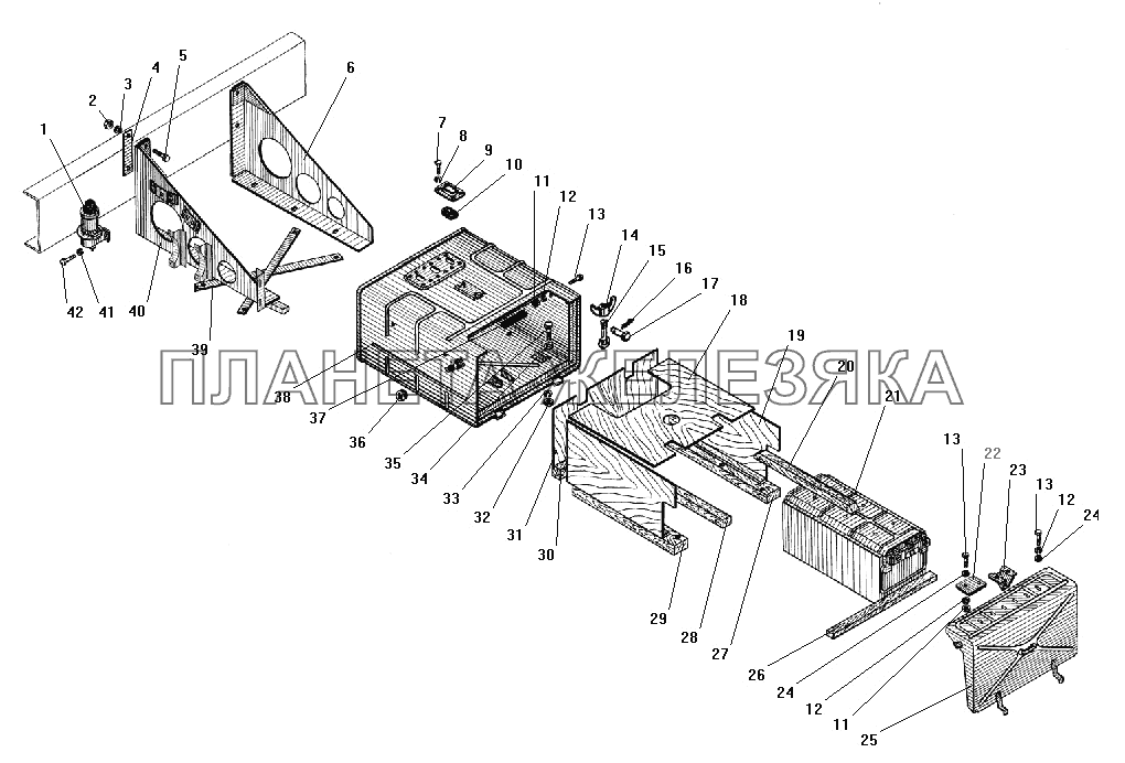 Установка аккумуляторных батарей (для МО) УРАЛ-4320-31