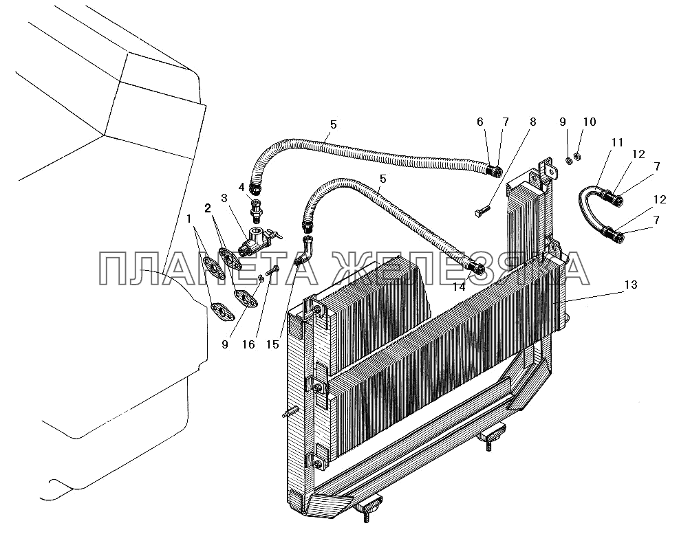 Масляный радиатор УРАЛ-4320-31