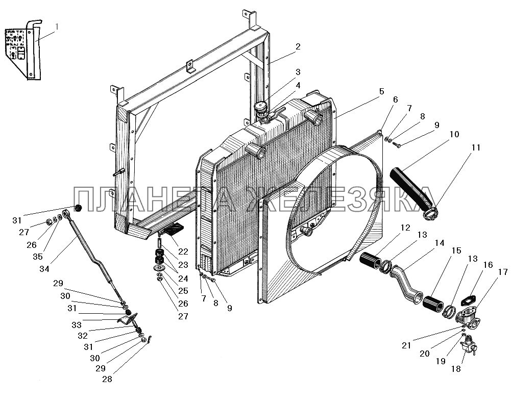 Радиатор системы охлаждения УРАЛ-4320-31