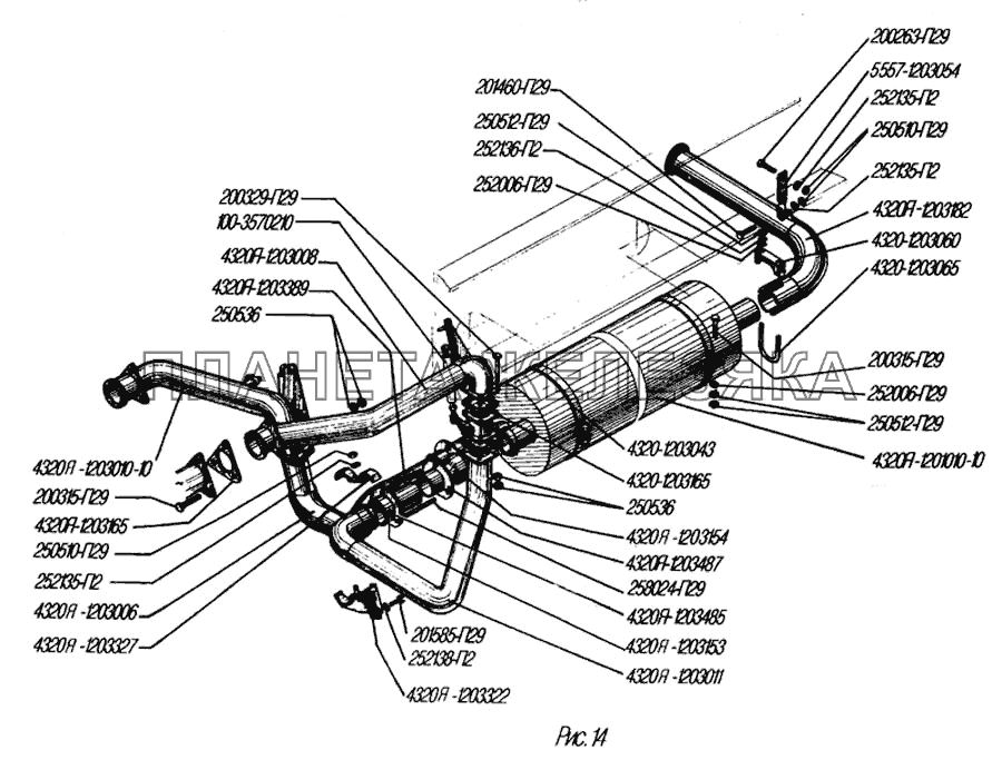 Система выпуска газов УРАЛ-4320-31