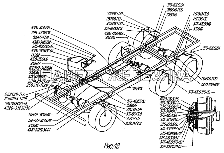 Система регулирования давления воздуха в шинах УРАЛ-4320-31