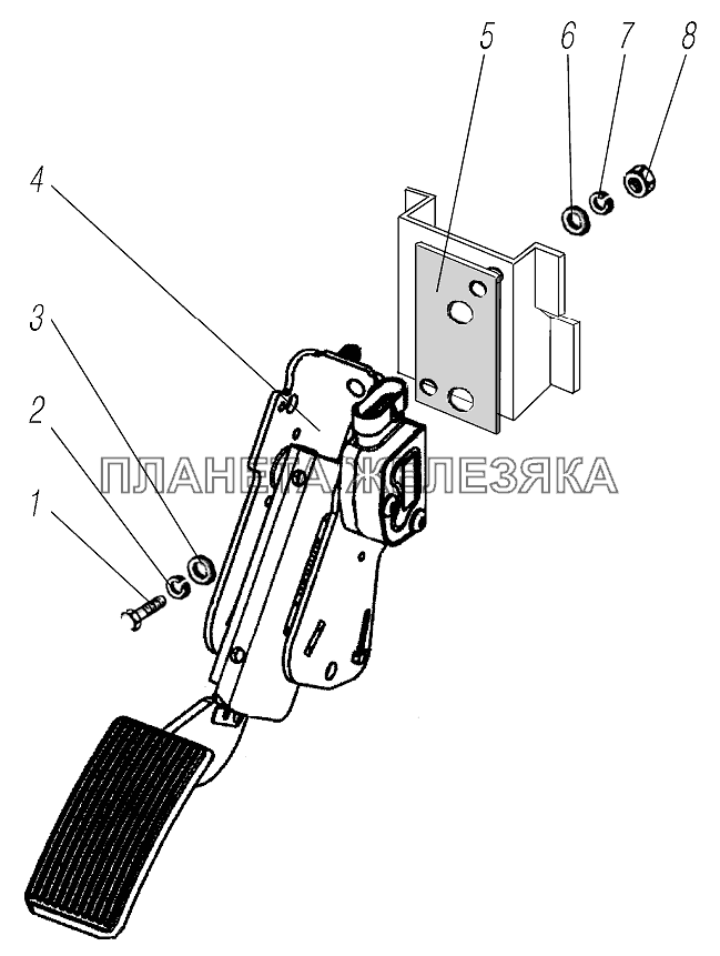 Установка педали акселератора УРАЛ-4320-1958-70И