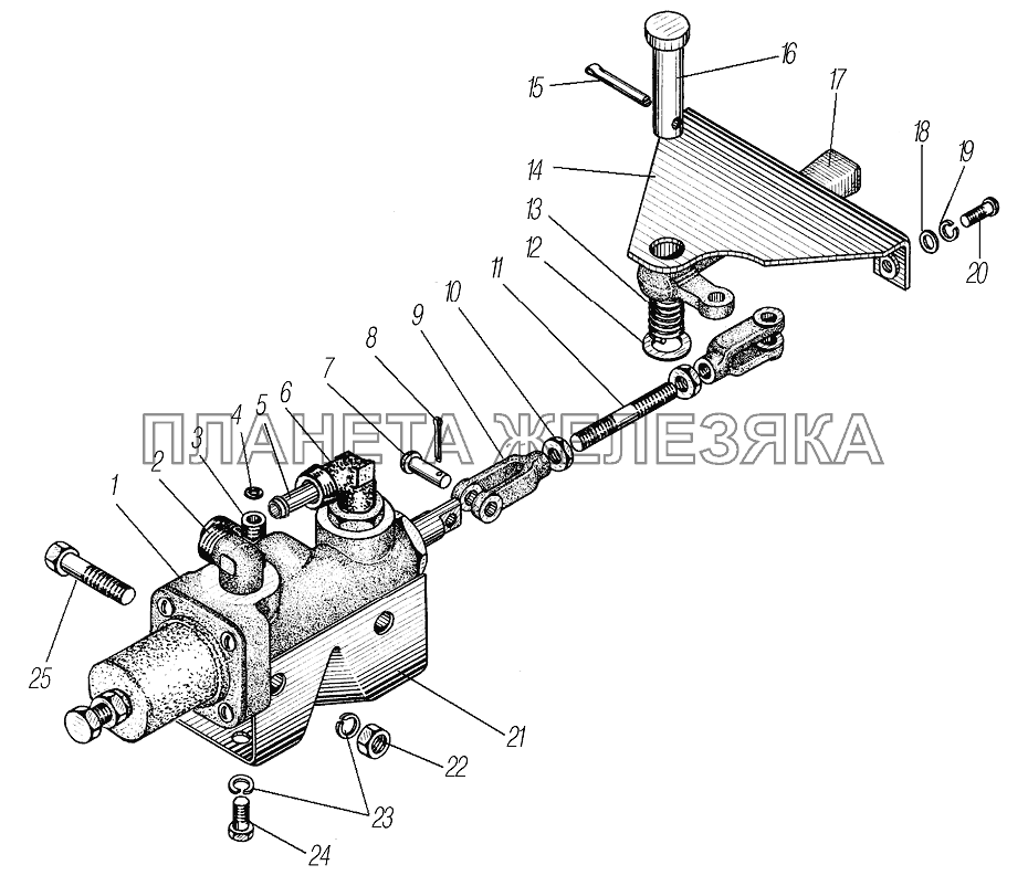 Установка крана управления давлением УРАЛ-4320-1958-70И