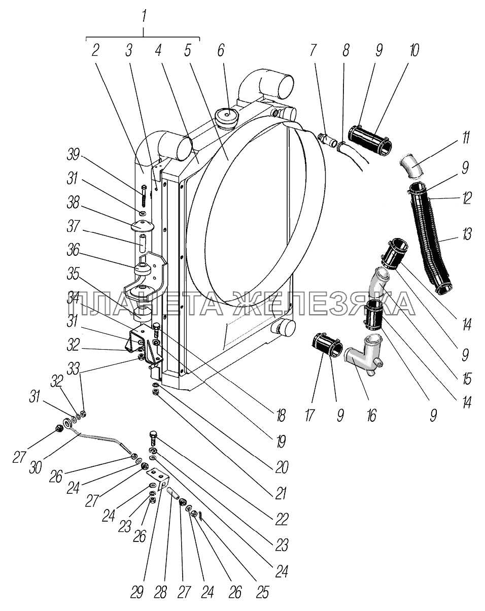 Система охлаждения УРАЛ-43204-1153-70